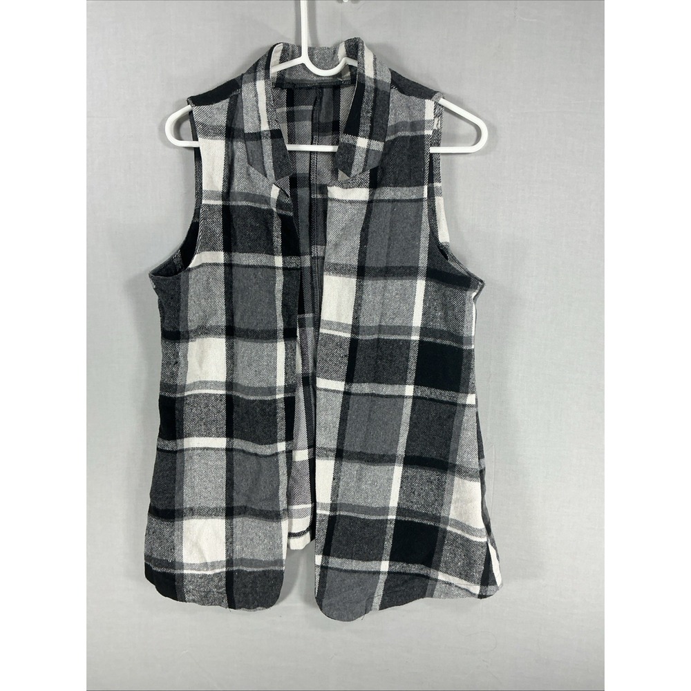 Plaid vest large polyester sleeveless